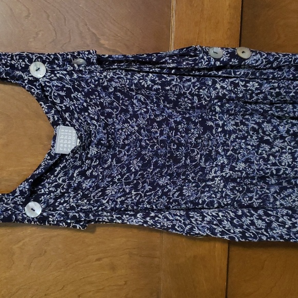 Bibbed dress with chest pocket and shell buttons-vintage. - Picture 2 of 3